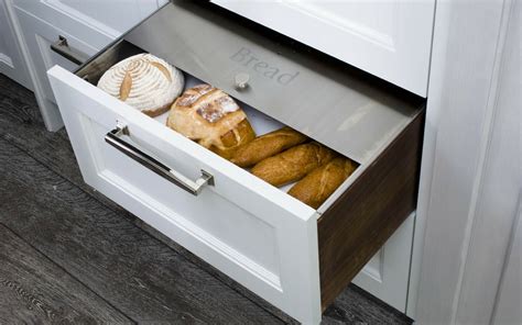 stainless steel bread box for inside a drawer|bread box insert for drawer.